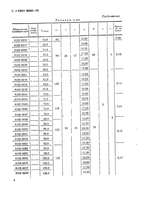 ГОСТ 18355-73 Калибры-скобы одностороние двупредельные для длин свыше 10 до 360 мм. Конструкция и размеры (фото 5 из 7)