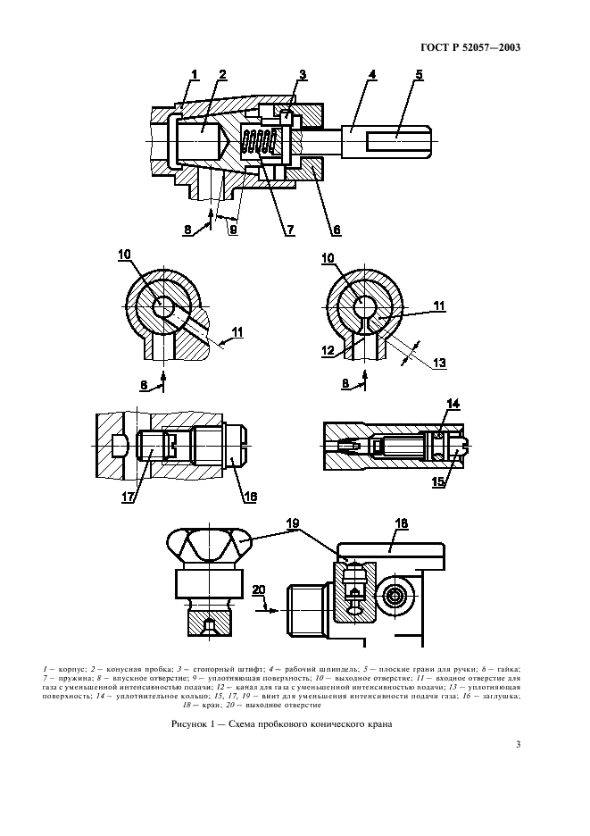 ГОСТ Р 52057-2003 Краны для газовых аппаратов. Общие технические требования и методы испытаний (фото 8 из 25)