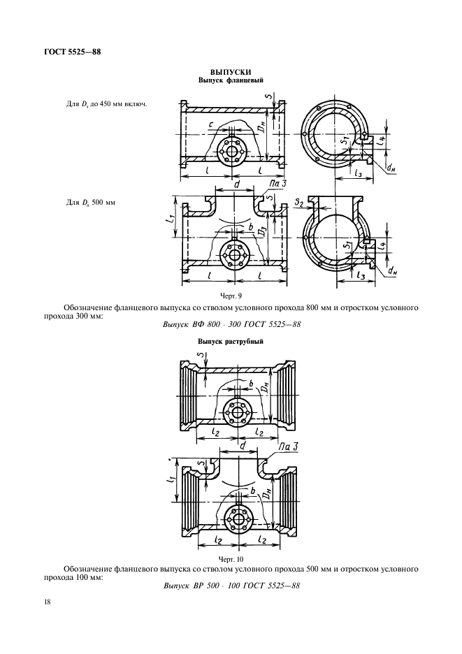 ГОСТ 5525-88 Части соединительные чугунные, изготовленные литьем в песчаные формы для трубопроводов. Технические условия (фото 18 из 44)