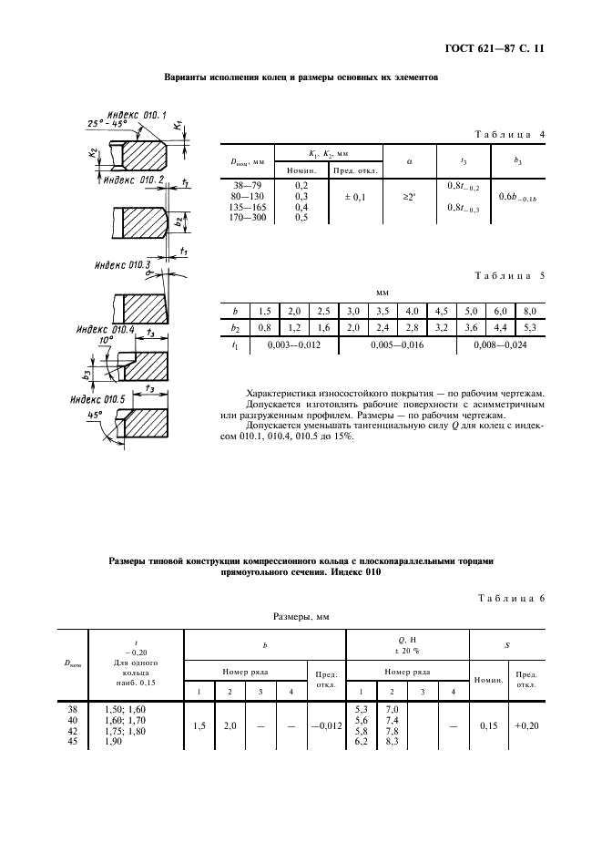 ГОСТ 621-87 Кольца поршневые двигателей внутреннего сгорания. Общие технические условия (фото 12 из 34)