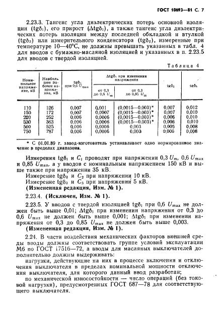 ГОСТ 10693-81 Вводы конденсаторные герметичные на номинальные напряжения 11О кВ и выше. Общие технические условия (фото 8 из 23)