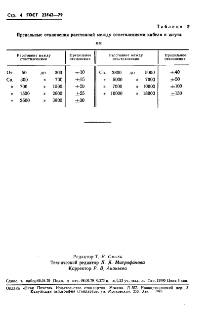 ГОСТ 23542-79 Кабели и жгуты для межприборных соединений. Ряды предельных отклонений длин (фото 5 из 5)