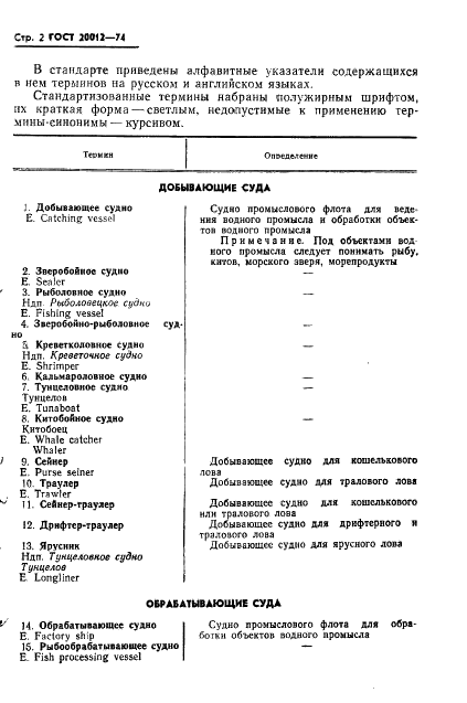 ГОСТ 20012-74 Суда промыслового флота. Термины и определения (фото 3 из 9)