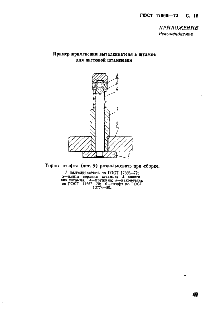 ГОСТ 17666-72 Выталкиватели блоков сменных разделительных штампов листовой штамповки. Конструкция и размеры (фото 11 из 11)