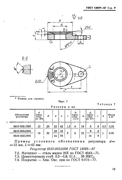ГОСТ 13059-67 Державки для дисковых резцов с точной регулировкой к токарным станкам. Конструкция и размеры (фото 9 из 9)