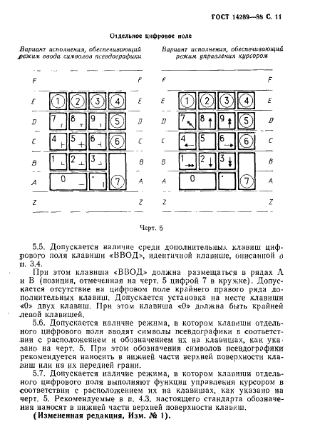 ГОСТ 14289-88 Средства вычислительной техники. Клавиатуры. Расположение клавиш и символов, функции управляющих клавиш (фото 14 из 21)