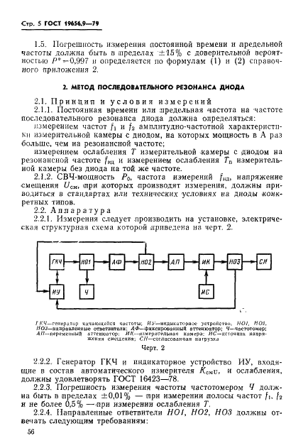 ГОСТ 19656.9-79 Диоды полупроводниковые СВЧ параметрические и умножительные. Методы измерения постоянной времени и предельной частоты (фото 5 из 18)