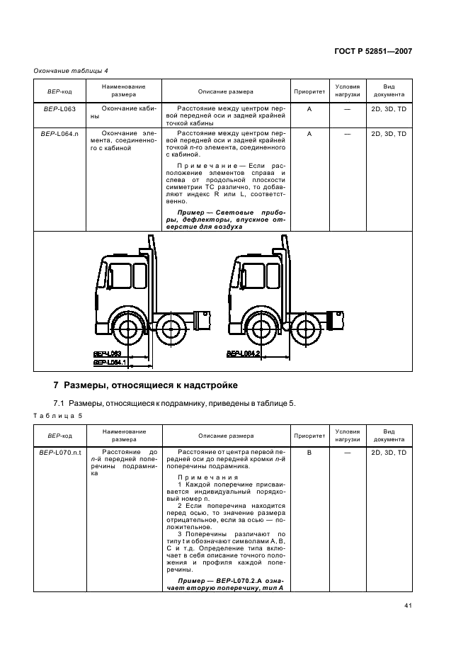 ГОСТ Р 52851-2007 Автомобили грузовые. Обмен данными между изготовителями шасси и кузовов (платформ). Размеры шасси, необходимые для проектирования кузовов (платформ). Условные обозначения (фото 45 из 61)