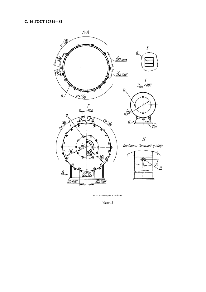 ГОСТ 17314-81 Устройства для крепления тепловой изоляции стальных сосудов и аппаратов. Конструкция и размеры. Технические требования (фото 17 из 26)