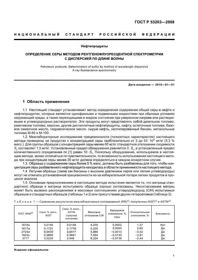 ГОСТ Р 53203-2008 Нефтепродукты. Определение серы методом рентгенофлуоресцентной спектрометрии с дисперсией по длине волны (фото 4 из 18)