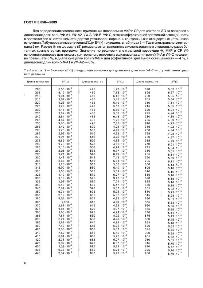 ГОСТ Р 8.658-2009 Государственная система обеспечения единства измерений. Средства измерений характеристик ультрафиолетового излучения соляриев. Методика поверки (фото 10 из 20)