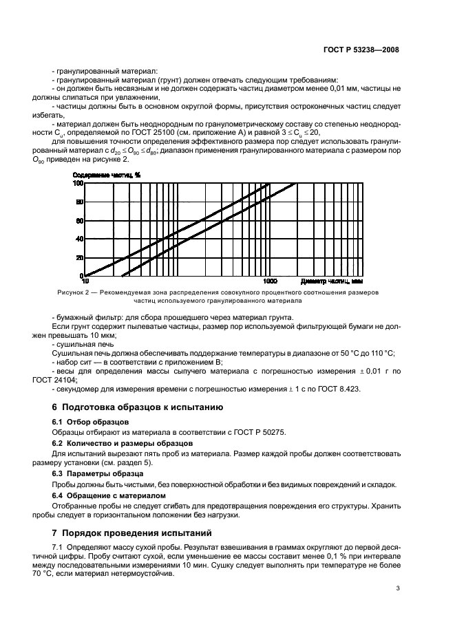 ГОСТ Р 53238-2008 Материалы геотекстильные. Метод определения характеристики пор (фото 6 из 15)