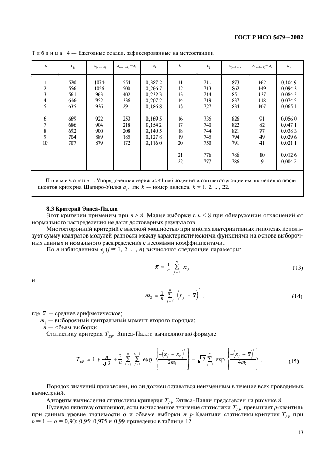 ГОСТ Р ИСО 5479-2002 Статистические методы. Проверка отклонения распределения вероятностей от нормального распределения (фото 17 из 31)