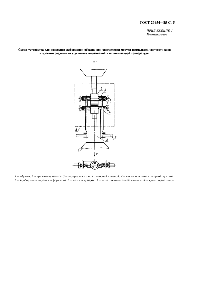 ГОСТ 26454-85 Клеи. Метод определения модуля нормальной упругости клея в клеевом соединении (фото 6 из 10)